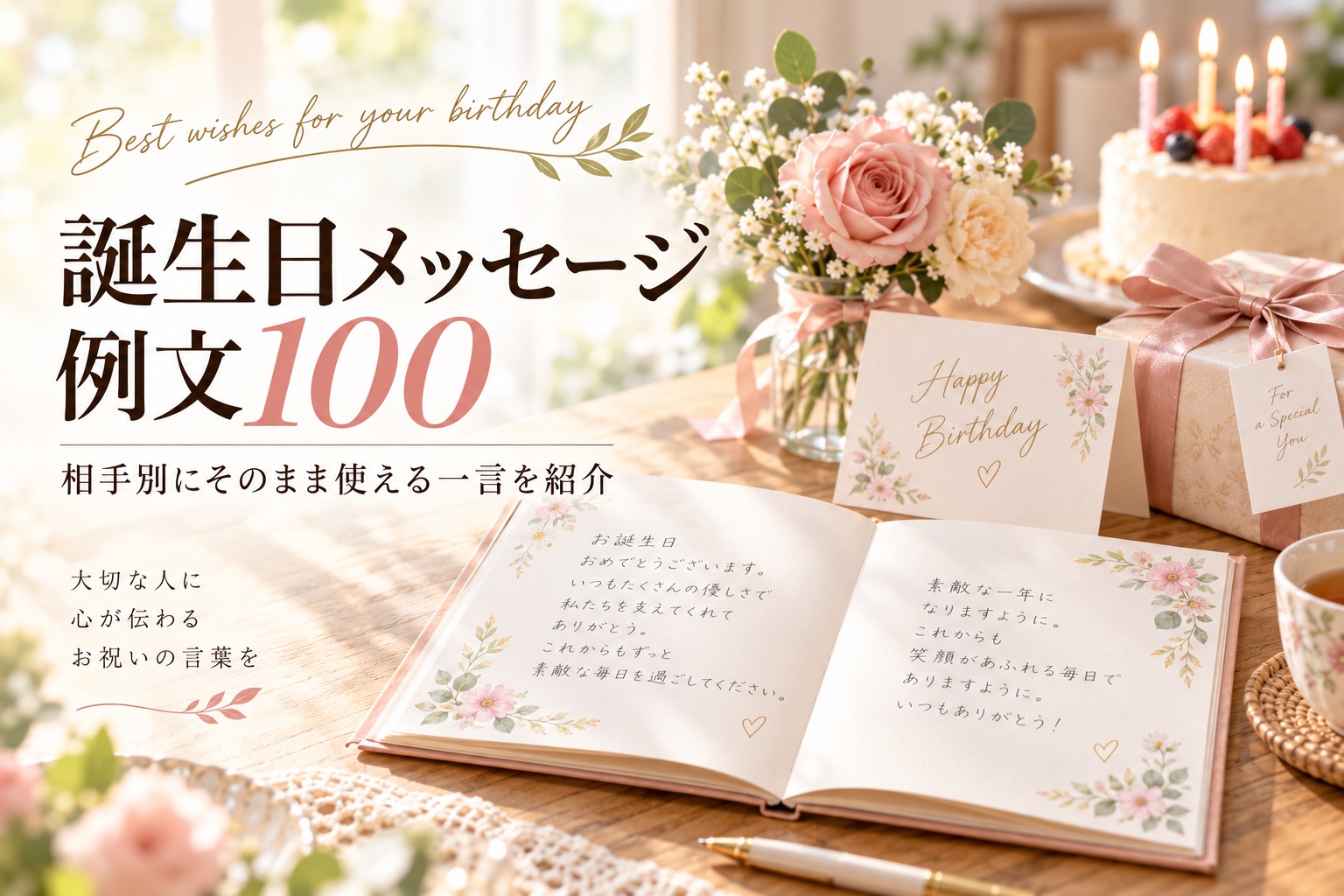 誕生日に贈るメッセージ例文｜友達・恋人・家族・職場別に紹介