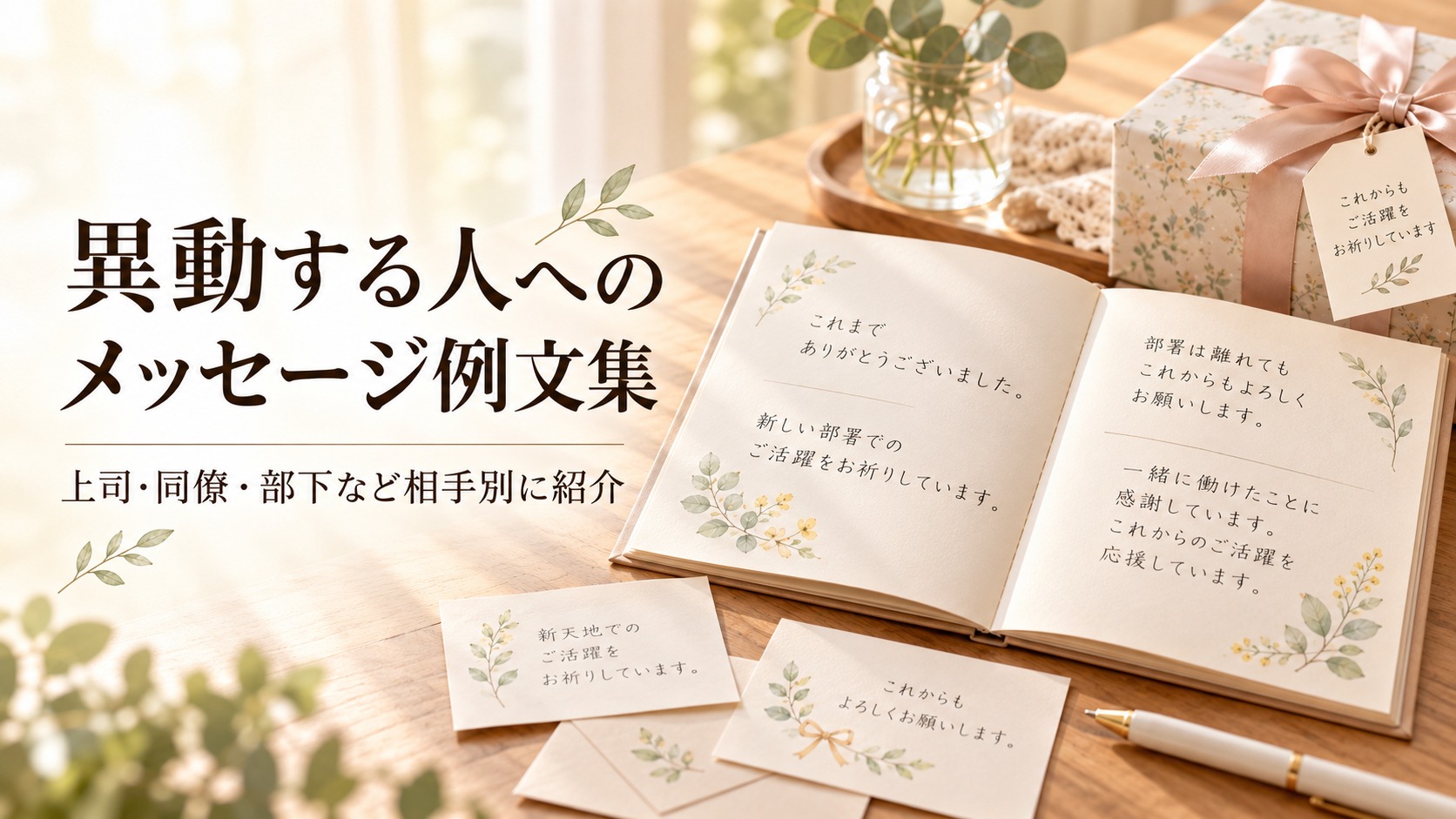 異動する人へのメッセージ例文集｜上司・同僚・部下など相手別に紹介