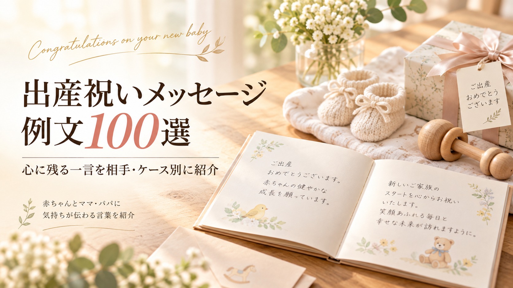 出産祝いのメッセージ例文100選｜そのまま使える相手・ケース別一言