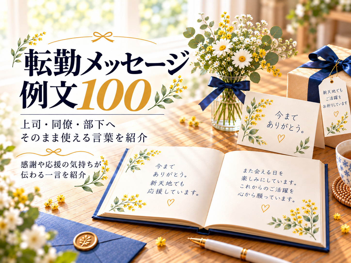 転勤する人へのメッセージ例文100選｜上司・同僚・部下に贈る感謝と応援の言葉